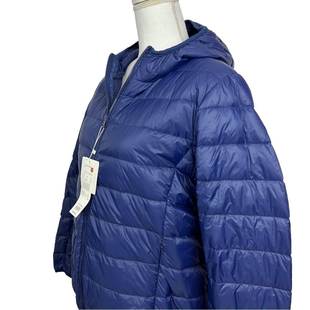 NWT Unbranded Women’s Ultra Light Down Full Zip Jacket Blue Hoodie Sz Small - Picture 4 of 13